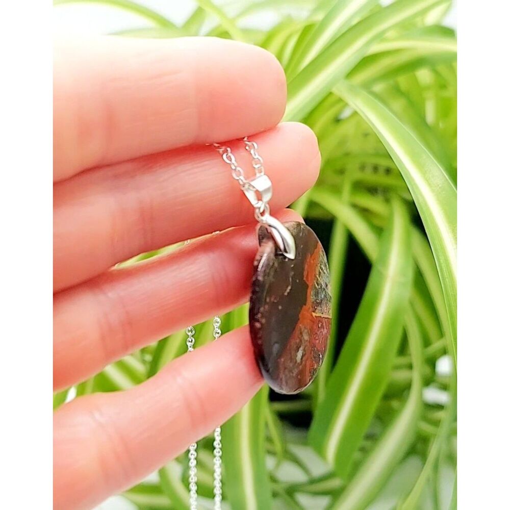 Crazy Lace Agate Necklace Natural Stone Pendant Handmade Gemstone Jewelry - Picture 3 of 4